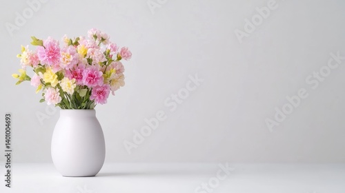 Delicate pastel bouquet in simple vase