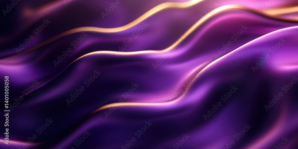 Smooth purple fabric flowing elegantly under soft lighting in an artistic composition Smooth purple fabric flowing elegantly under soft lighting in an artistic composition