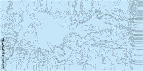 The stylized height of the topographic map contour in lines and contours. Blue colors. Abstract geometric pattern. Chaos and random. Modern art drawing painting