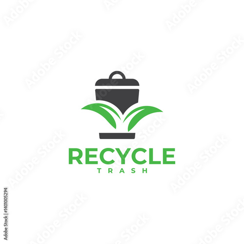 Recycle trash logo template illustration