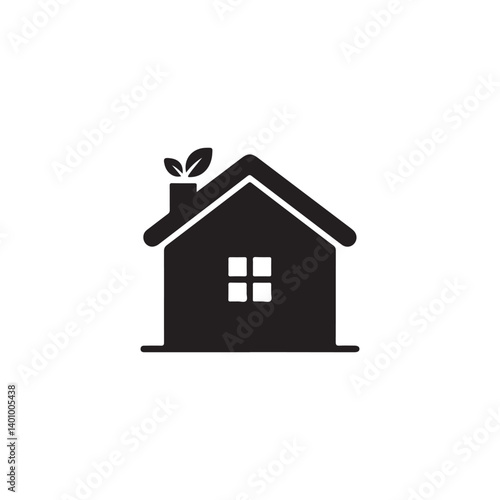 Eco-Friendly Home Icon, Representing Sustainable Living