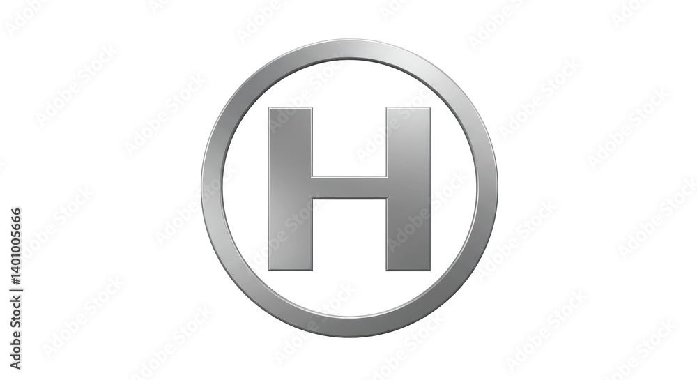 Isolated Letter H in Circle Isolated Letter H in Circle