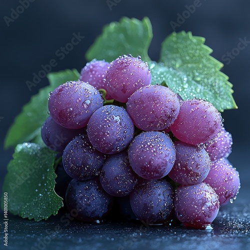 Wallpaper Mural Luscious Purple Grapes with Dew Drops Displaying Freshness and Natural Beauty Torontodigital.ca