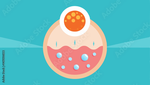Exfoliation Process An image showing nanoparticles exfoliating dead skin cells gently revealing fresh radiant skin underneath.