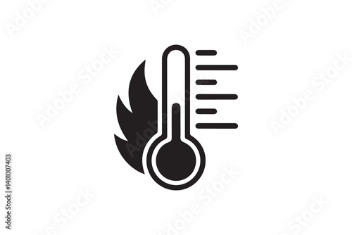 Simple Vector Illustration of a Thermometer Showing Temperature