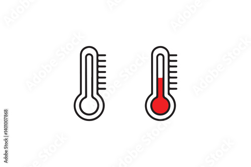 Simple Vector Illustration of a Thermometer Showing Temperature