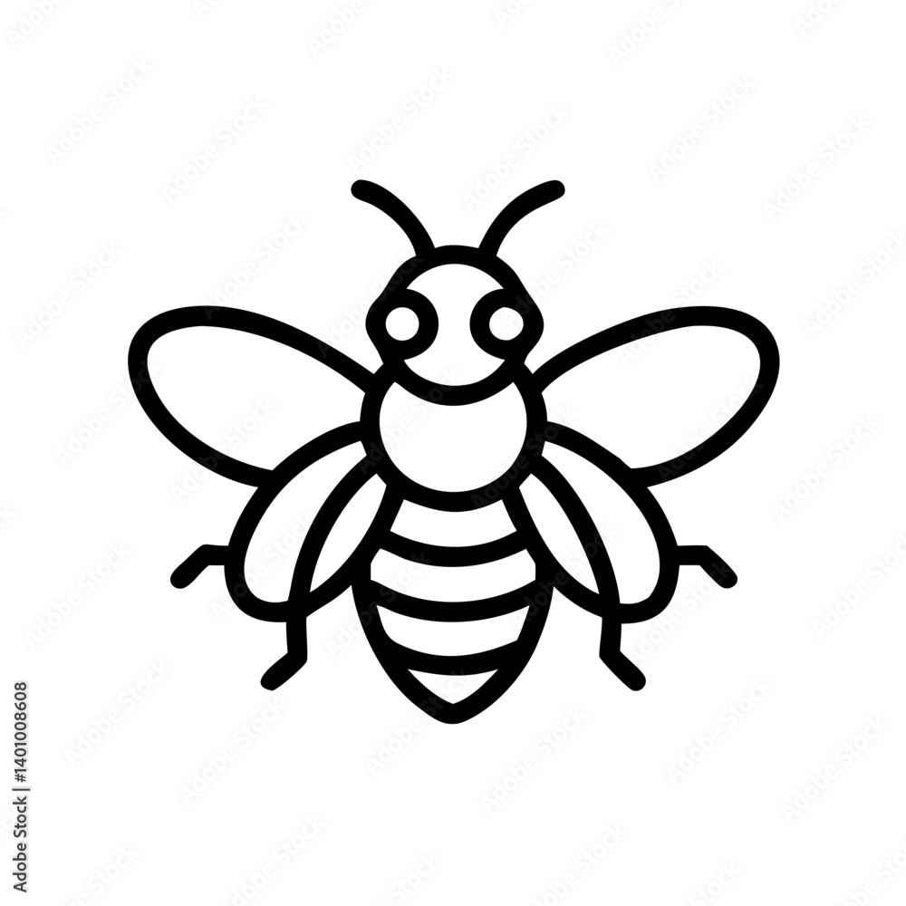Fototapeta premium Bee Animal outline Icons