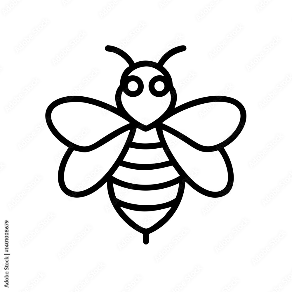 Fototapeta premium Bee Animal outline Icons
