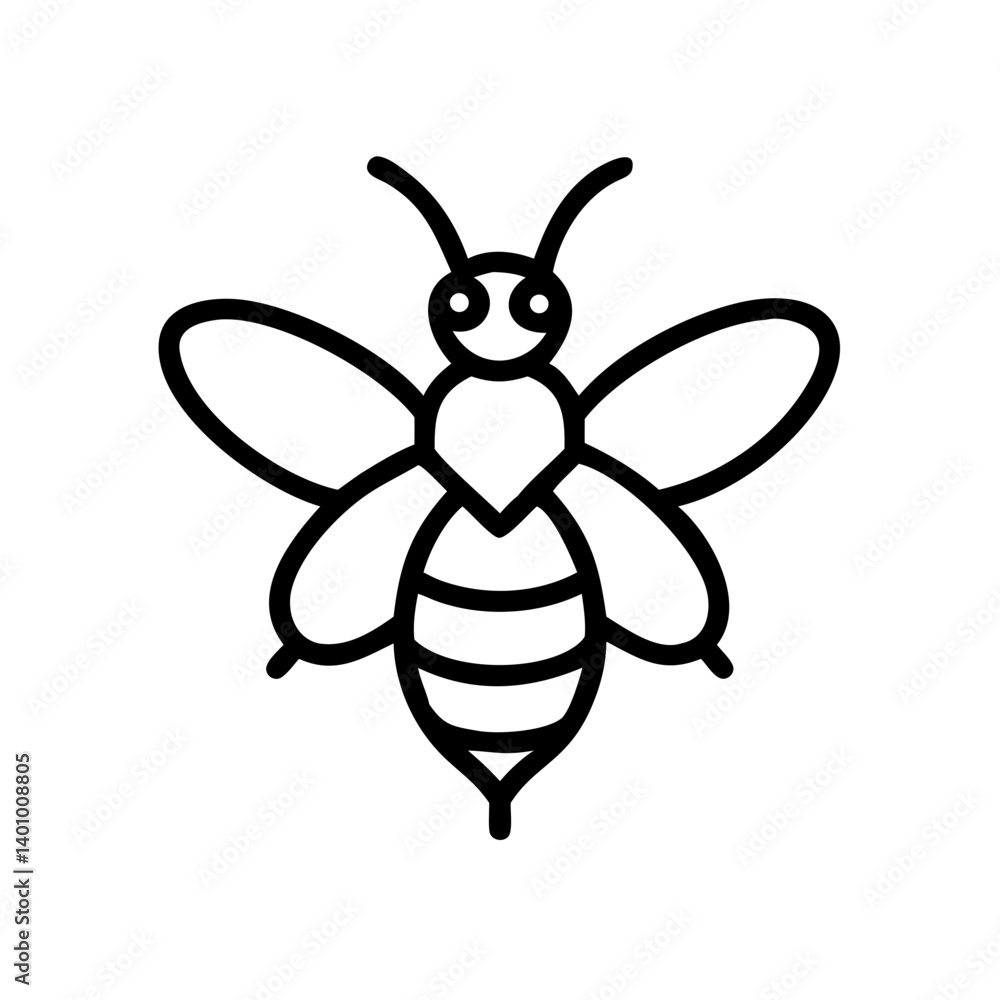 Fototapeta premium Bee Animal outline Icons