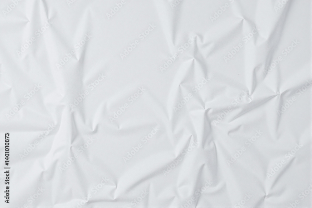 Obraz premium White Crumpled Paper Texture Background with Wrinkles and Folds