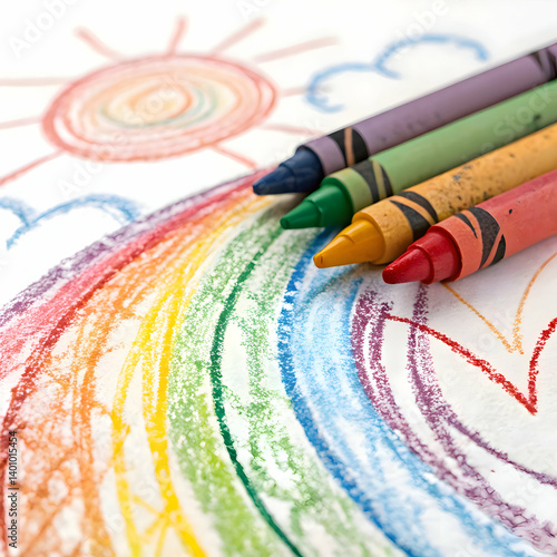grunge hand drawn colorful scribble wax 
