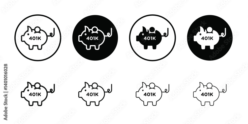 401k retirement savings icon Vector flat thin line illustration 401k retirement savings icon Vector flat thin line illustration
