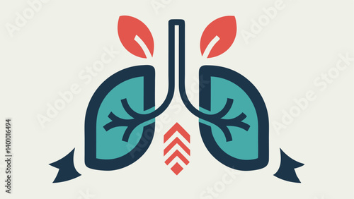 Respiratory Rate Tattoo A stylized pair of lungs with airflow symbols like arrows moving in and out representing the rate of breathing alongside numerical data.