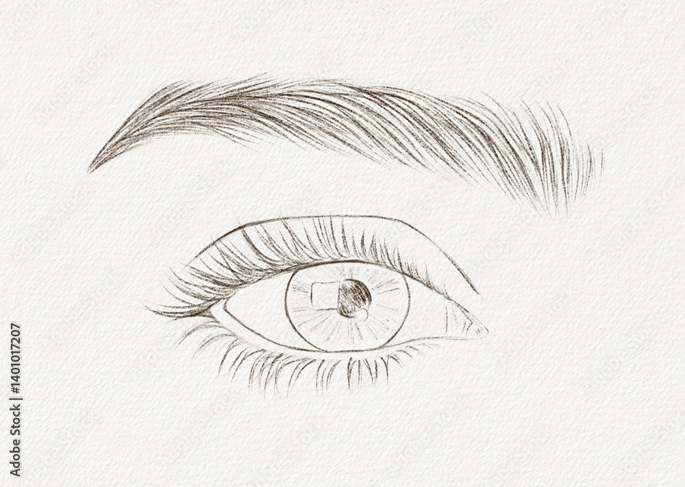 Obraz premium human eye, black and white, pencil draw 
