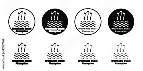 Breathable sweat absorption icon Vector flat thin line illustration