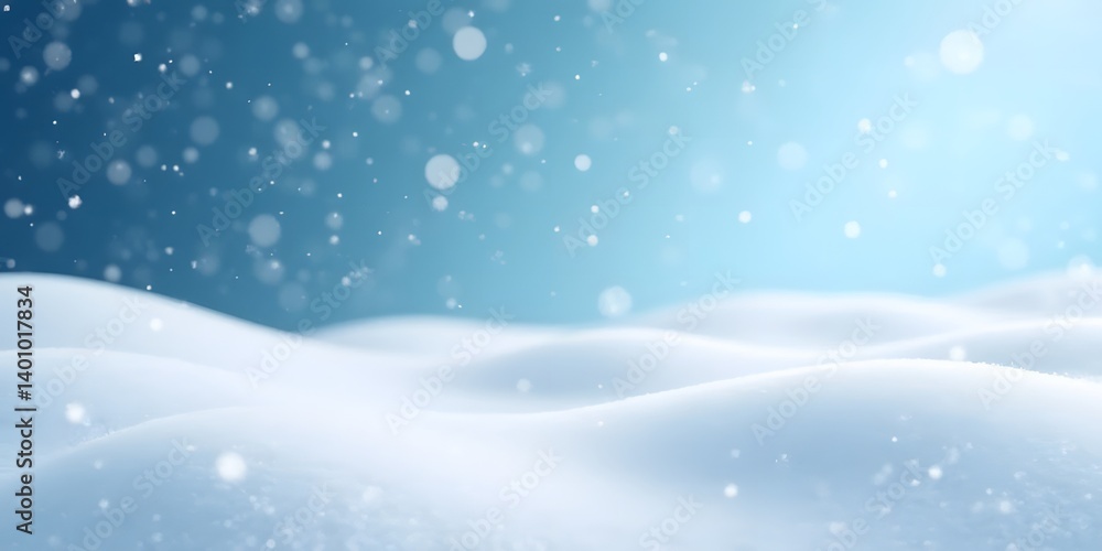 close up serene winter landscape with gentle snow-covered hills soft blue sky falling snowflakes calming atmosphere close up serene winter landscape with gentle snow-covered hills soft blue sky falling snowflakes calming atmosphere