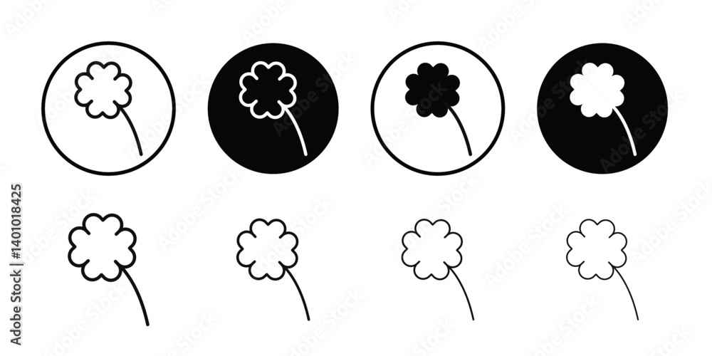 Clover icon Vector flat thin line illustration Clover icon Vector flat thin line illustration