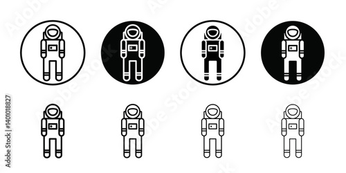 Cosmonaut icon Vector flat thin line illustration