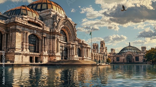 Palace of Fine Arts, Mexico City: A Majestic Sunset Reflection