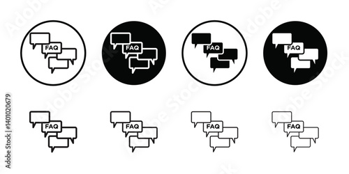 FAQ icon (2) Vector flat thin line illustration