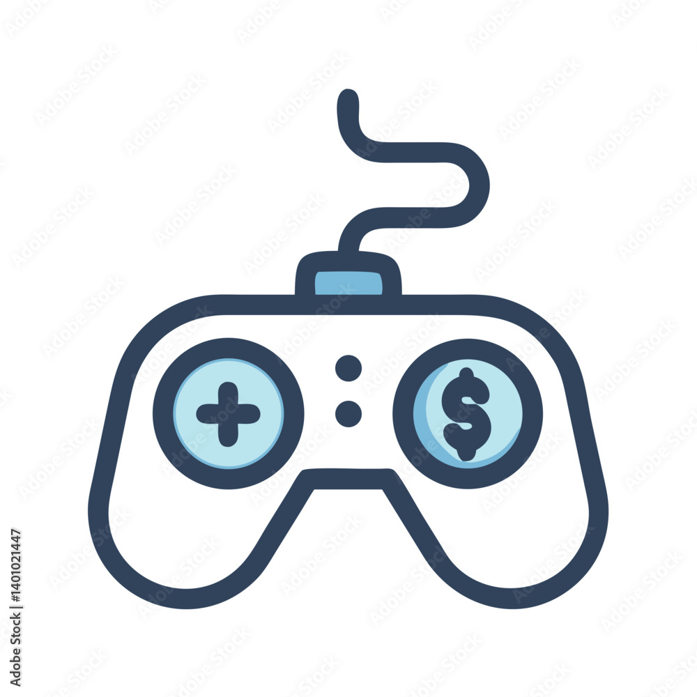 Gaming Controller with Dollar Symbol Icon Design Gaming Controller with Dollar Symbol Icon Design