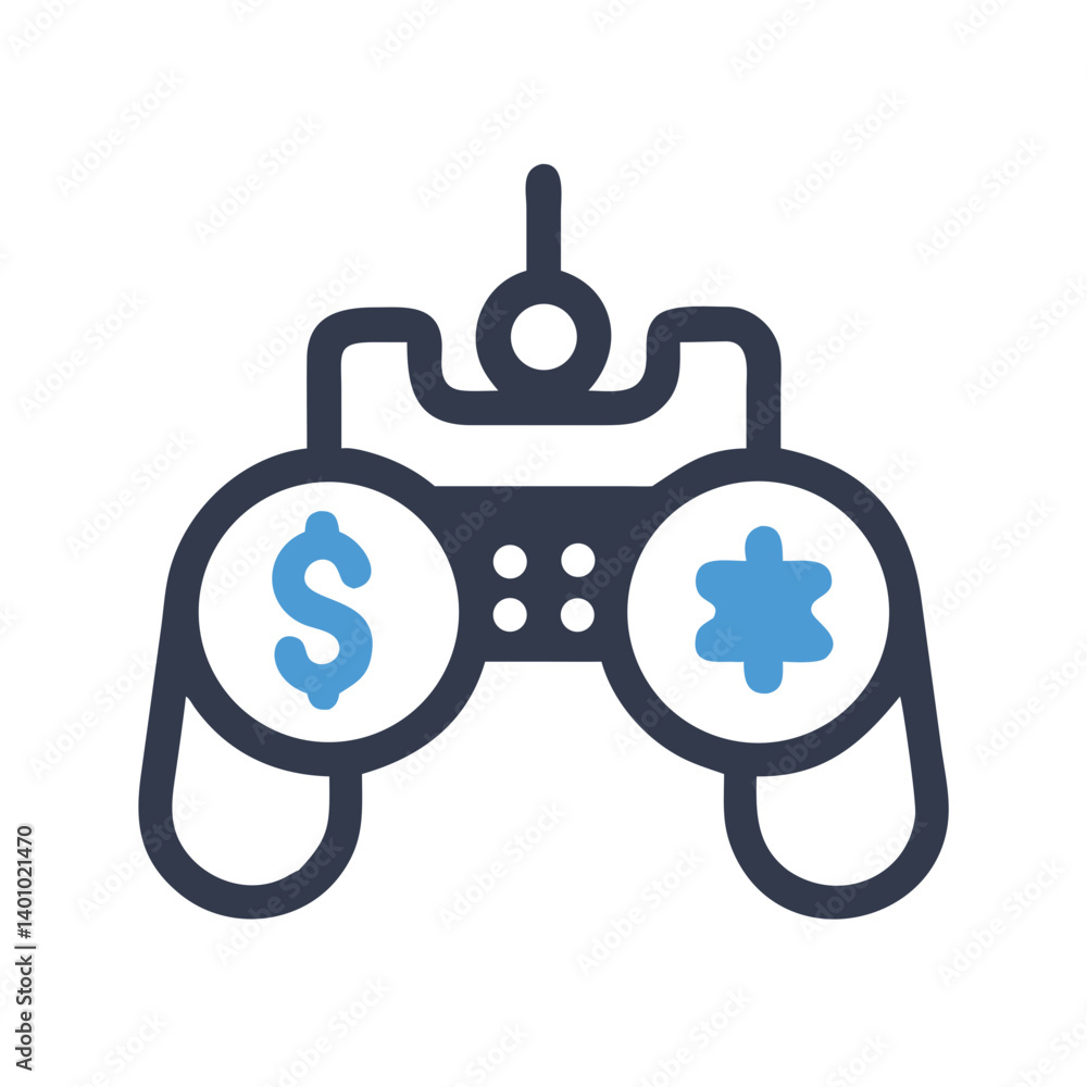 Gaming Controller with Dollar Symbol Icon Design Gaming Controller with Dollar Symbol Icon Design