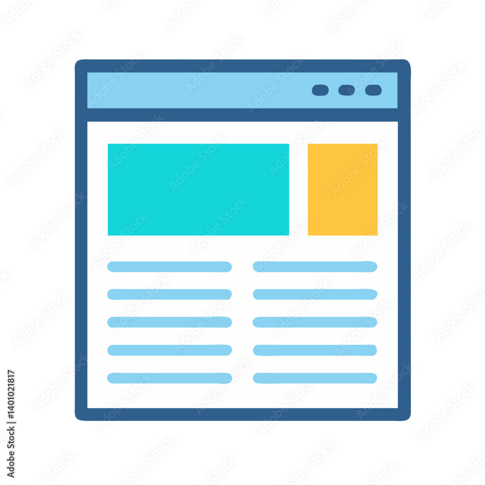 Webpage Layout with Sidebar and Content Icon Design Webpage Layout with Sidebar and Content Icon Design