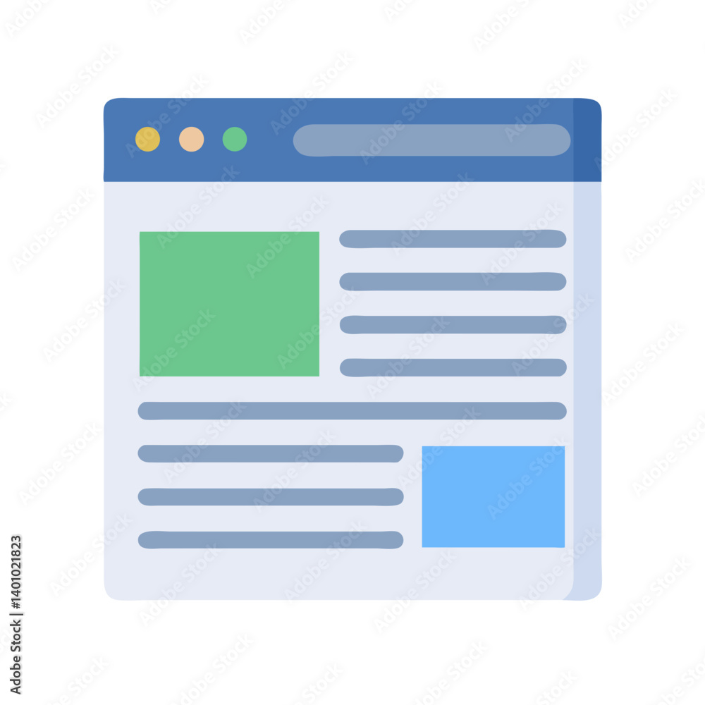 Webpage Layout with Sidebar and Content Icon Design Webpage Layout with Sidebar and Content Icon Design