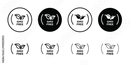 gmo free icon Vector flat thin line illustration