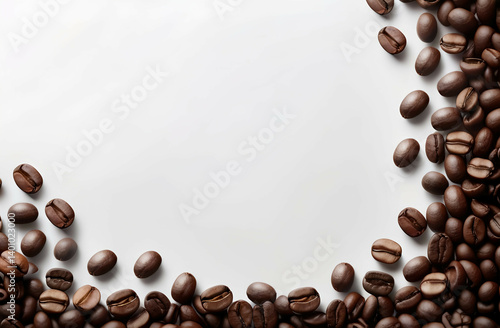 Wallpaper Mural white background copy space with coffee beans free space for text and greetings Torontodigital.ca