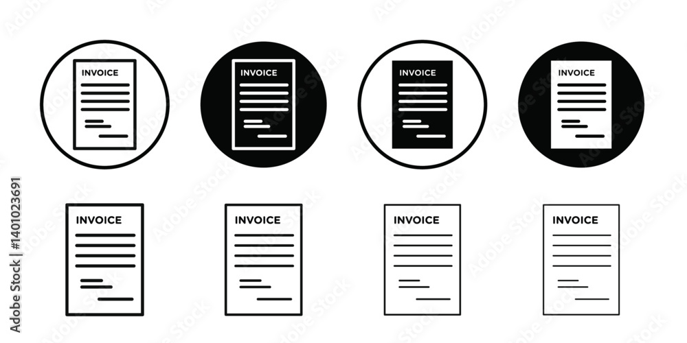Invoice icon Vector flat thin line illustration Invoice icon Vector flat thin line illustration