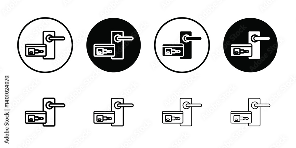 Keycard access icon Vector flat thin line illustration Keycard access icon Vector flat thin line illustration