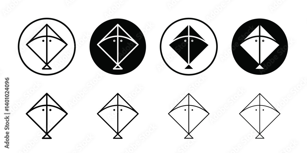 Kite icon Vector flat thin line illustration Kite icon Vector flat thin line illustration