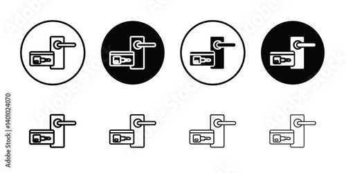 Keycard access icon Vector flat thin line illustration