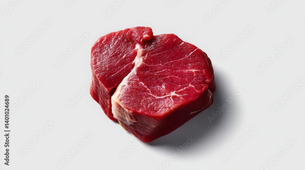 Fototapeta premium Fresh Lean Beef Cut Isolated on Light Background for Culinary Use