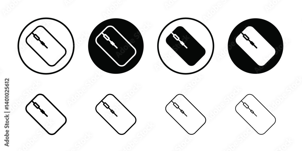 Mouse icon Vector flat thin line illustration Mouse icon Vector flat thin line illustration