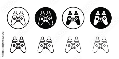 Multi Game player icon Vector flat thin line illustration