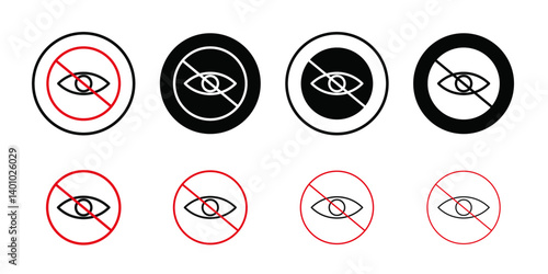 No view icon Vector flat thin line illustration