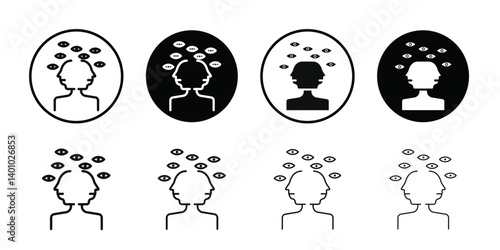 Paranoia icon Vector flat thin line illustration