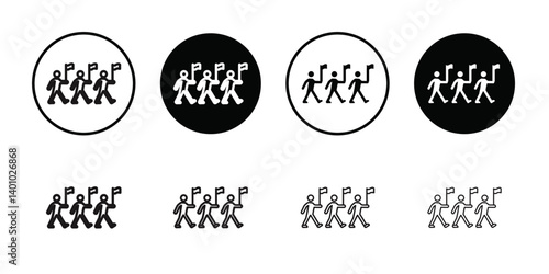 Parade icon Vector flat thin line illustration
