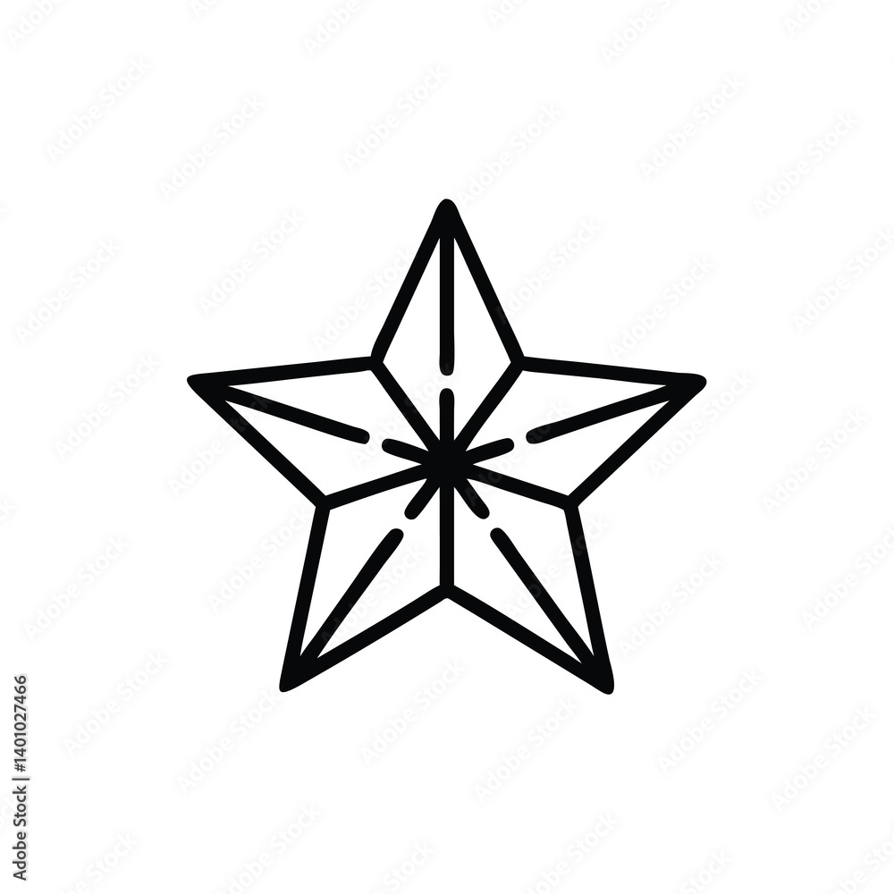 Minimalist Star Vector Illustration Simple Outline Design For Christmas And Celebration Icon Isolated On White Background Minimalist Star Vector Illustration Simple Outline Design For Christmas And Celebration Icon Isolated On White Background