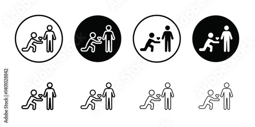 Respectfulness icon Vector flat thin line illustration