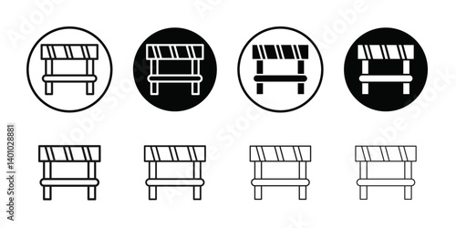 Roadblock icon Vector flat thin line illustration