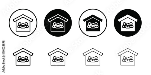 roommates icon Vector flat thin line illustration