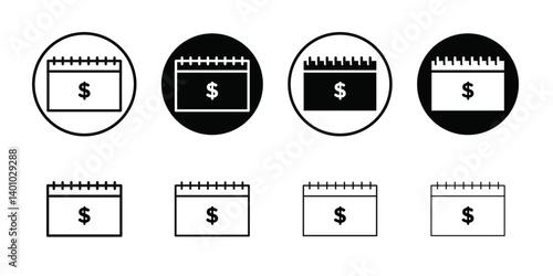 salary payday icon Vector flat thin line illustration