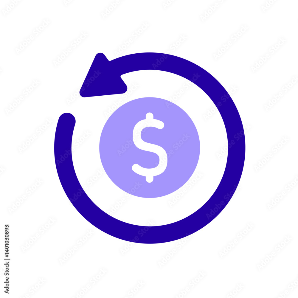 Icon a refund, isolated against a clean background. Icon a refund, isolated against a clean background.