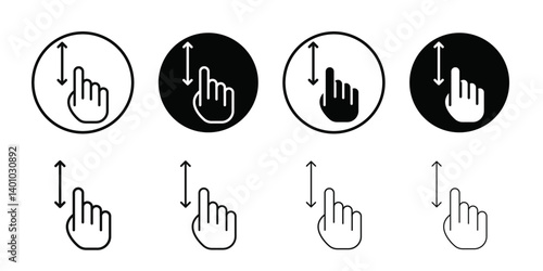 Swipe up and down icon Vector flat thin line illustration