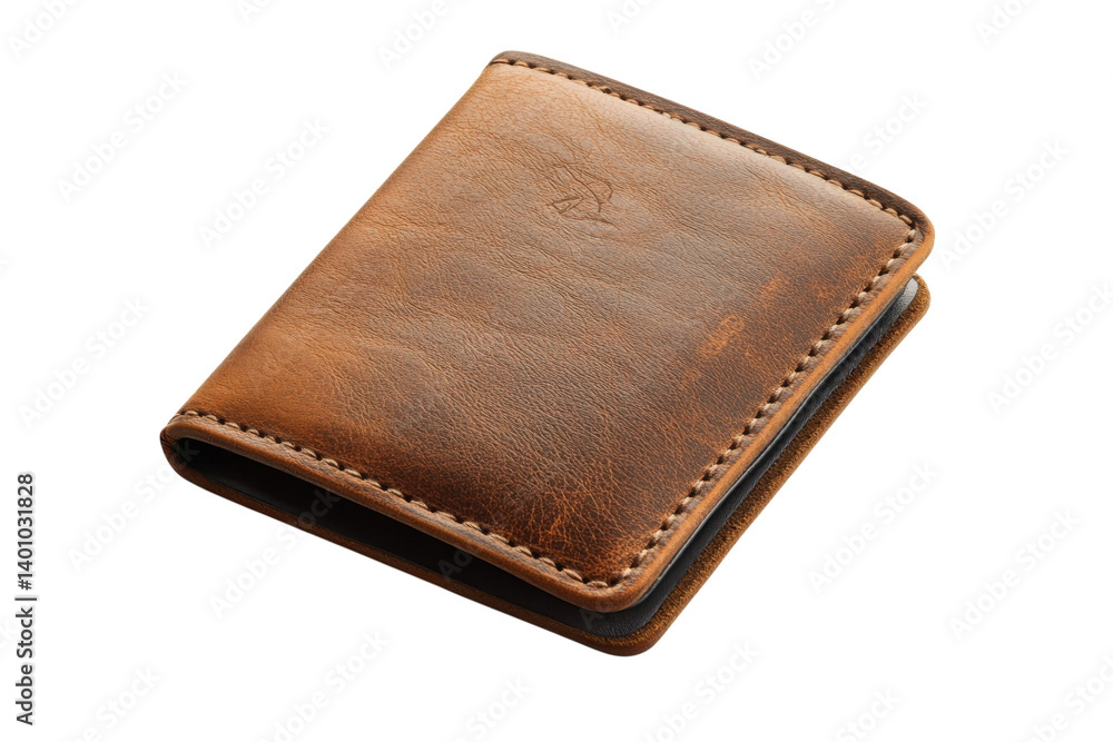 Rustic Brown Leather Wallet Handcrafted Style Distressed Texture Dark on transparent background Rustic Brown Leather Wallet Handcrafted Style Distressed Texture Dark on transparent background