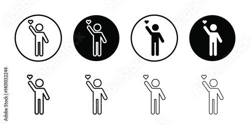 Volunteer icon Vector flat thin line illustration