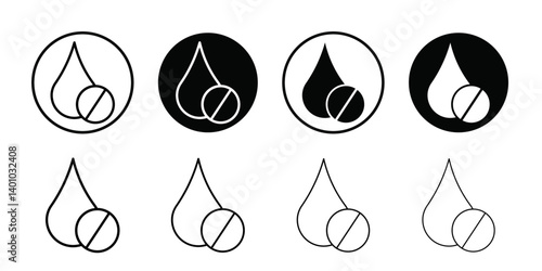 Water not clear icon Vector flat thin line illustration